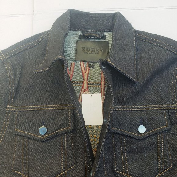 New GUESS Men's Rex Denim Embroidery Jacket - Picture 4 of 11